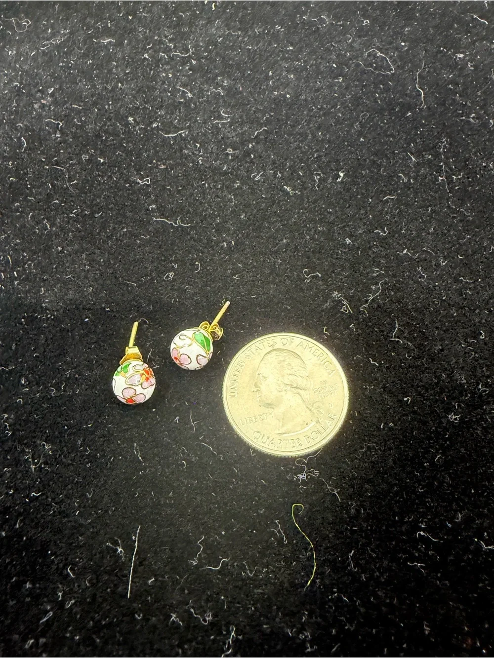 Cloisonné enamel bead necklace 18” & 2pr matching earrings - Picture 8 of 8